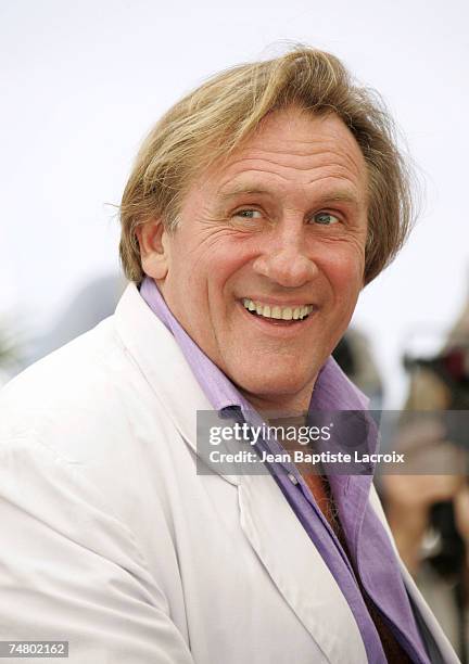 Gerard Depardieu at the Palais des Festival Terrace in Cannes, France.