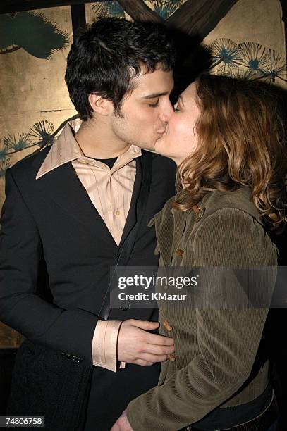 Drew Barrymore with Fabrizio Moretti of The Strokes at the Maritime Hotel in New York City, New York