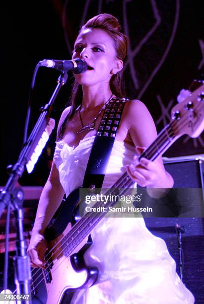 Ginger Reyes of the Smashing Pumpkins performs live as part of the band's come back tour on June 19, 2007 in London, England.