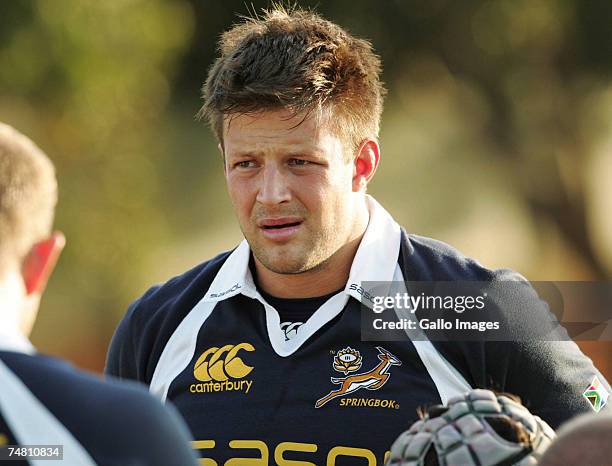 Bob Skinstad looks on during the South African Springbok training held at Northwood School on June 20, 2007 in Durban, South Africa.