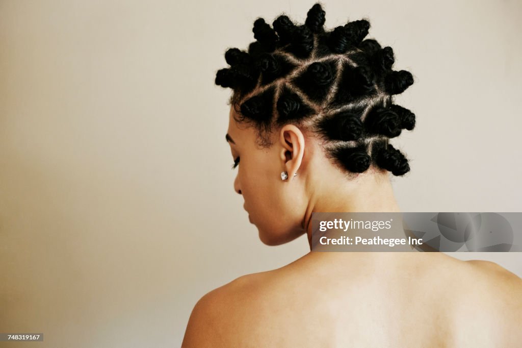 Rear view of Mixed Race woman