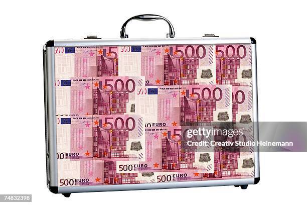 suitcase filled with 500-euro-notes - number 500 stock pictures, royalty-free photos & images