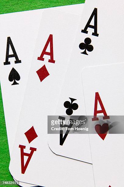 four aces, close-up - tom chance stock pictures, royalty-free photos & images