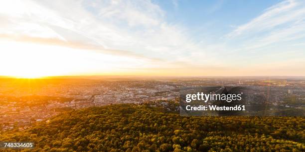 germany, cityscape of stuttgart at sunset - stuttgart panorama stock pictures, royalty-free photos & images