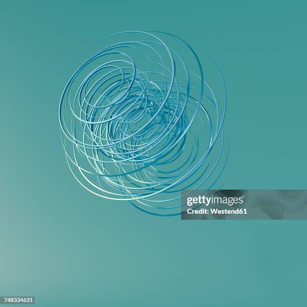 3d rendering, spiral on green background - 螺旋形点のイラスト素材／クリップアート素材／マンガ素材／アイコン素材