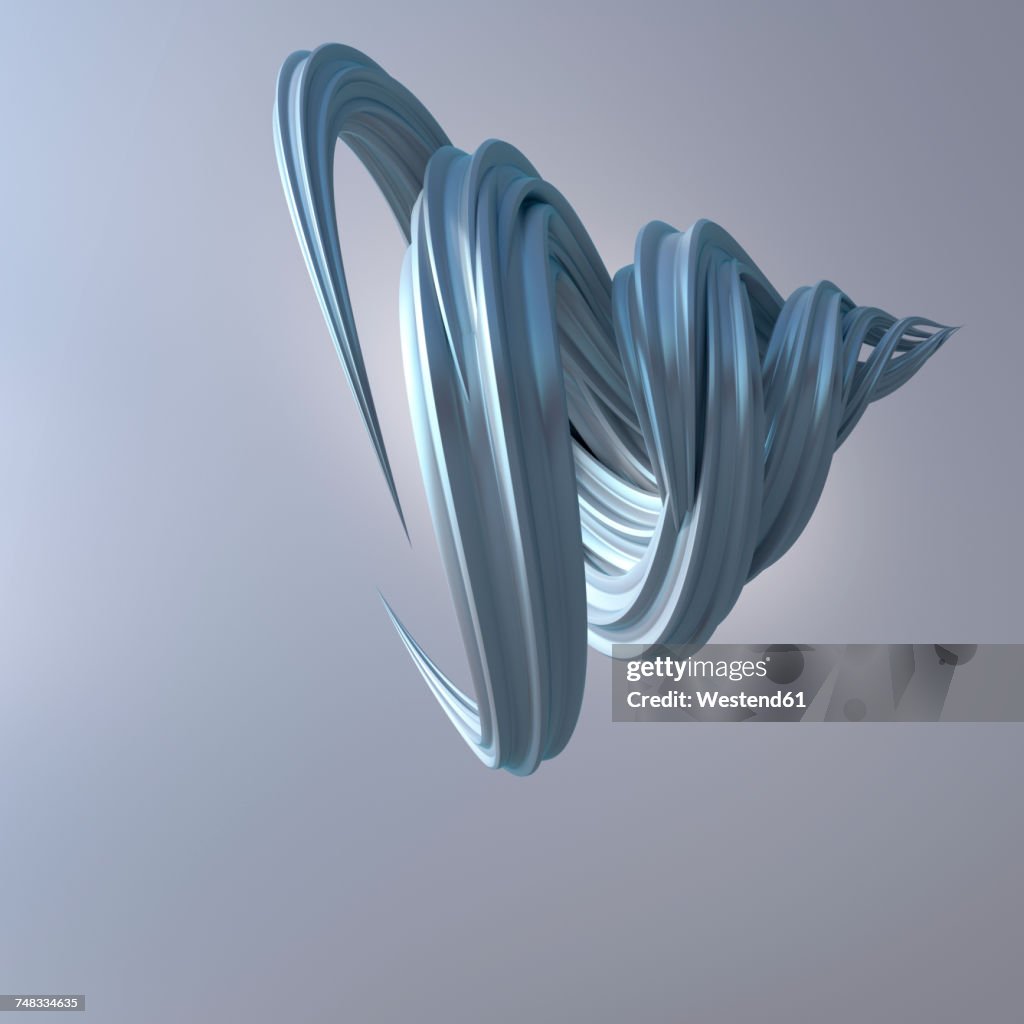 3D Rendering, Energetic swirl on grey background