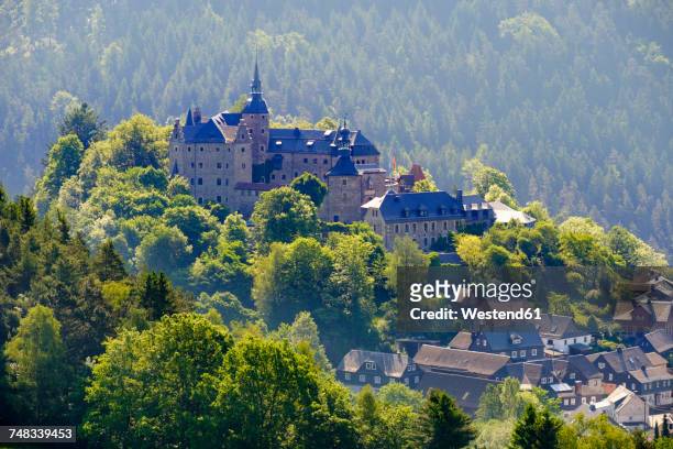 germany, lauenstein village, view to lauenstein castle - franconia stock pictures, royalty-free photos & images