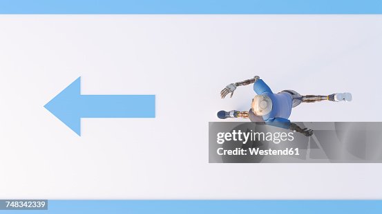 Robot running, 3d rendering Robot running, 3d rendering