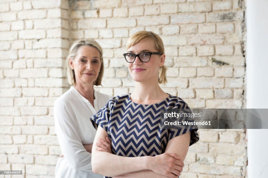 Mature businesswoman working with younger colleague in office