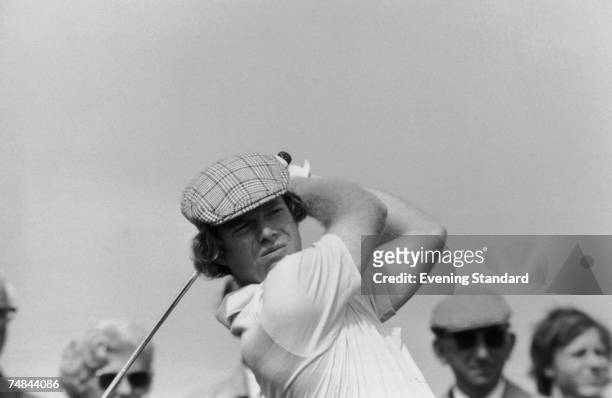 American golfer Tom Watson competing in The Open Championship at Carnoustie Golf Links, Scotland, 22nd July 1975. Watson was the eventual winner of...