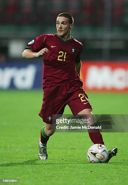 Antunes of Portugal in action during the UEFA European Under-21 Championships, Olympic Play-off match between Portugal U21 and Italy U21 at the...