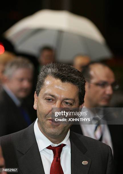 Cyprus' Foreign Minister Yiorgos Lillikas leaves after the first day of a European summit 21 June 2007, in Brussels. German Chancellor Angela Merkel...