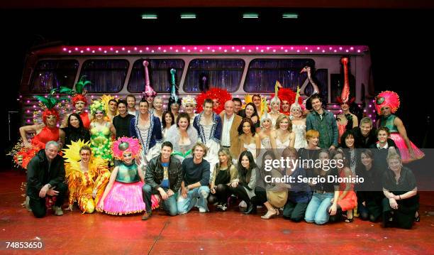 Home & Away stars poses for a photo with the cast and crew of Priscilla Queen of the Desert, following Ray Meagher's performance in 'Priscilla Queen...