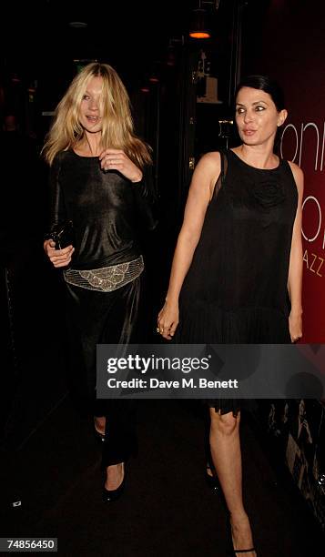 Katie Moss and Sadie Frost attend the Hoping Foundation Benefit Evening hosted by Bella Freud in aid of the HOPING foundation, at Ronnie Scott's on...