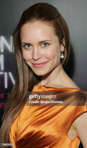 Actress Saskia Burmeister arrives at the Australian premiere of "The Jammed" at Greater Union George St on June 22, 2007 in Sydney, Australia.