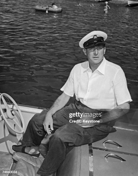 Don Juan of Spain , pretender to the throne of Spain, spends a holiday at the Villa Marone in Zoagli, in northern Italy, 25th August 1951.