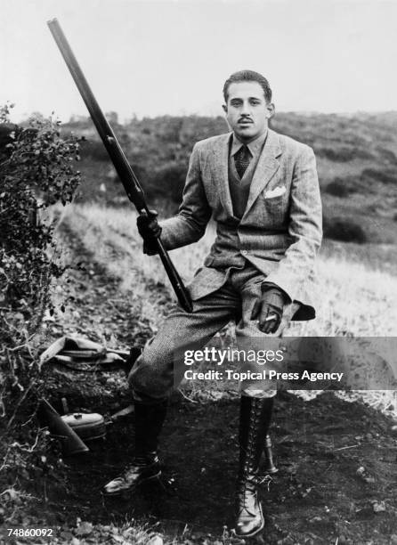 Infante Jaime , second son of King Alfonso XIII of Spain, attends a shoot on the estates of the Count de Leiva at Fuenlabrada, 6th December 1927.