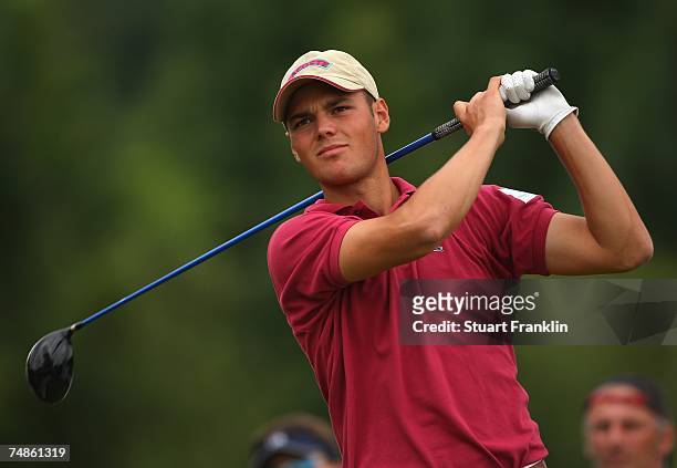 Martin Kaymer of Germany plays his tee shot on the 10th hole during the second round of The BMW International Open Golf at The Munich North...