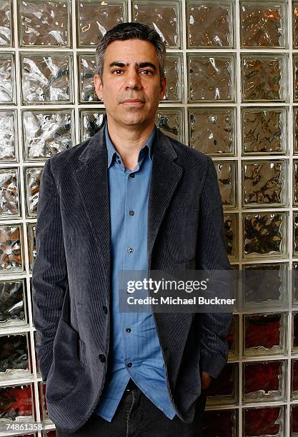 Producer Michael London poses for a picture at the Hollywood Reporter Producer's Roundtable at the Hollywood Reporter's office on June 22, 2007 in...