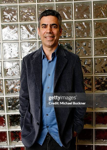 Producer Michael London poses for a picture at the Hollywood Reporter Producer's Roundtable at the Hollywood Reporter's office on June 22, 2007 in...