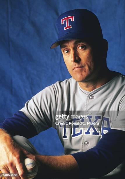 Nolan Ryan of the Texas Rangers posing prior to a game against the Toronto Blue Jays on April 22, 1989 in Toronto, Ontario, Canada.