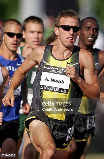 Alan Webb competes in the first round of the men's 1500 meter run during day two of the AT&T USA Outdoor Track and Field Championships at IU Michael...