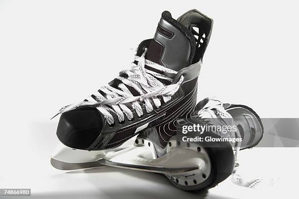 close-up of a pair of ice skates - ice skate bildbanksfoton och bilder