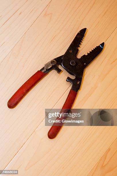 high angle view of a wire cutter - draadtang stockfoto's en -beelden