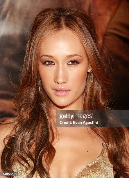 Actress Maggie Q attends the premiere of "Live Free Or Die Hard" presented by Twentieth Century Fox at Radio City Music Hall on June 22, 2007 in New...