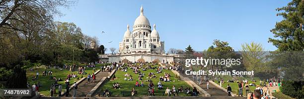 france, paris, sacre coeur basilica - sacré coeur paris stock pictures, royalty-free photos & images