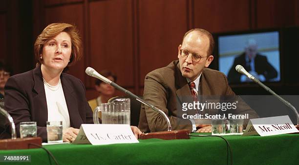 Judy G. Carter, president and CEO of SOFTWORKS, Inc., and Edward J. Nicoll, president and COO of Datek Online Holdings Corporation, testify before...