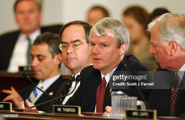 Rep. Brian Baird, D-Wash., speaking, during the House Budget markup of the budget resolution. Other members are: Rahm Emanuel, D-Ill., Jim Cooper,...