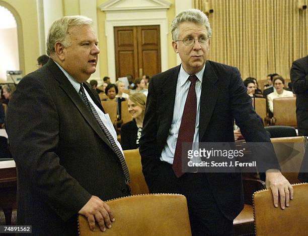 Robert C. Pozen, right, chairman of MFS Investment Management, before the Ways and Means hearing on social security. President Bush has adopted...