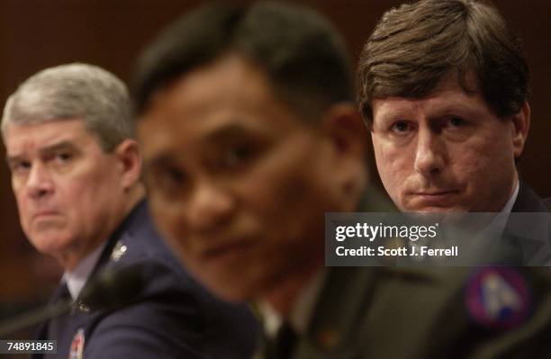 Lt. Gen. Lance L. Smith, deputy commander, U.S. Central Command ; Stephen A. Cambone, undersecretary of Defense for intelligence ; and Maj. Gen....