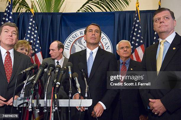 House Republican leadership talks to the media after their caucus voted Friday to keep their top leaders in place for the next two years, just ten...