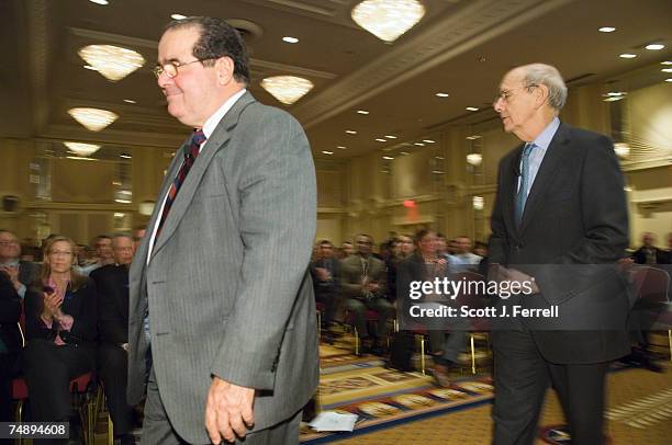 Moderator ABC News Legal Correspondent Jan Crawford Greenburg and U.S. Supreme Court Associate Justice Antonin Scalia and U.S. Supreme Court...