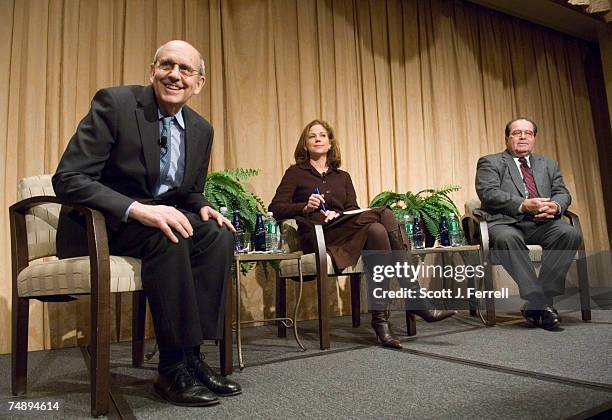 Supreme Court Associate Justice Stephen Breyer, moderator ABC News Legal Correspondent Jan Crawford Greenburg and U.S. Supreme Court Associate...