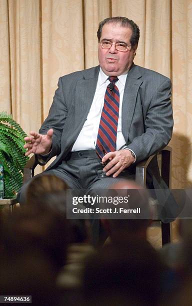 Supreme Court Associate Justice Antonin Scalia during a joint event sponsored by the Federalist Society and the American Constitution Society at the...