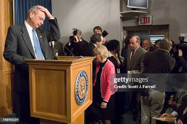 Chairman Doc Hastings, R-Wash., Rep. Judy Biggert, R-Ill., Hastings Chief of Staff Ed Cassidy, and ranking member Howard L. Berman, D-Calif., arrive...