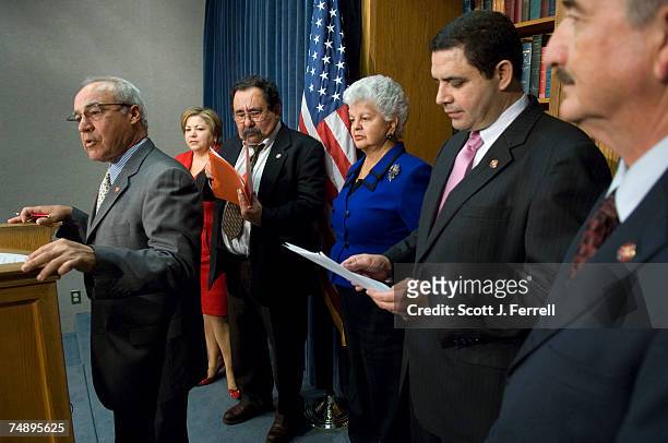Congressional Hispanic Caucus Chairman Joe Baca, D-Calif., Rep. Linda T. Sanchez, D-Calif., Rep. Raul M. Grijalva, D-Ariz., Rep. Grace F. Napolitano,...
