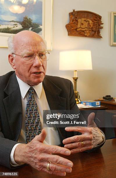 Vernon J. Ehlers, R-Mich., during an interview in his office. He is the first research physicist elected to Congress, and is a member of the House...