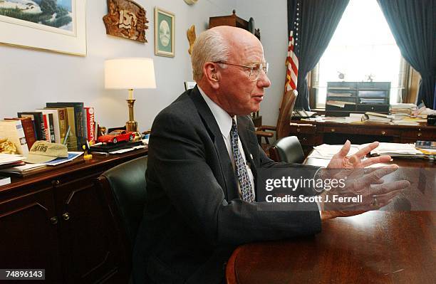 Vernon J. Ehlers, R-Mich., during an interview in his office. He is the first research physicist elected to Congress, and is a member of the House...