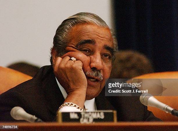 Ranking Democrat Charles B. Rangel, D-N.Y., begins his opening statement during the markup of H.R. 2473, the "Prescription Drug and Medicare...