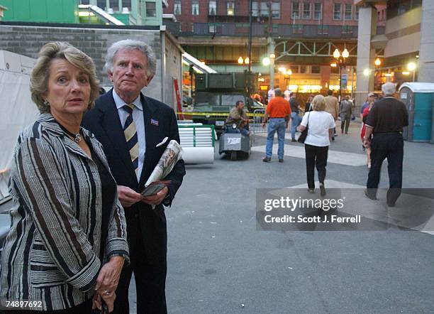 Presidential candidate Gary Hart outside the Fleet Center during the Democratic National Convention.