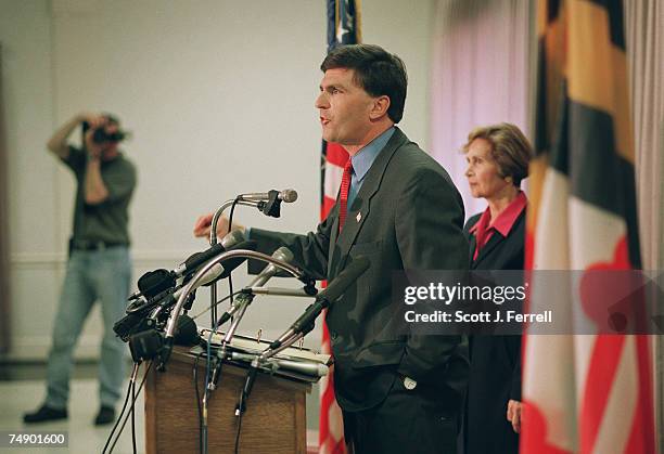 Robert L. Ehrlich Jr., R-Md., U.S. Representative from the 2nd district, during a rally at the Bethesda-Chevy Chase Rescue Squad. Earlier in the day...