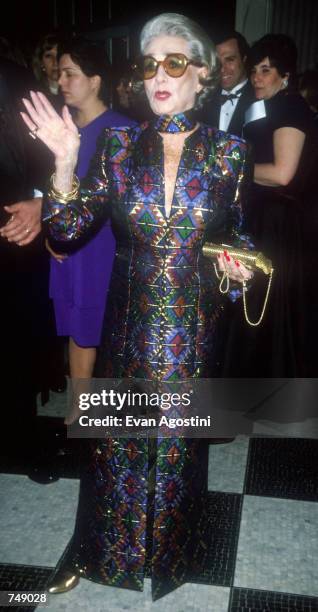 Pauline Trigere attends the Lighthouse Benefit February 11, 1998 in New York City.