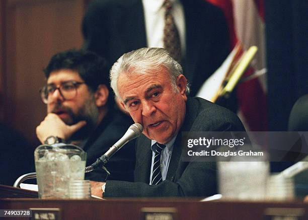 Chairman Benjamin A. Gilman,R-N.Y., makes his opening statment during the House International Relations Committee mark up of pending legislation.