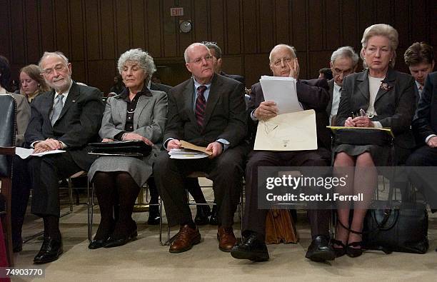 Judges waiting to testify at the Senate Judiciary hearing on behalf of Judge Samual A. Alito Jr., to be an associate justice of the U.S. Supreme...