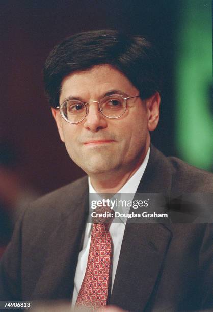 Jacob J. Lew during the Senate Governmental Affairs Committee confirmation hearing for the director of the Office of Management and Budget.