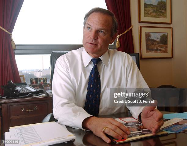 Rep. Chet Edwards, D-Texas, during an interview in his office on the 2004 election. He staved off Republican Arlene Wohlgemuth in November, after a...